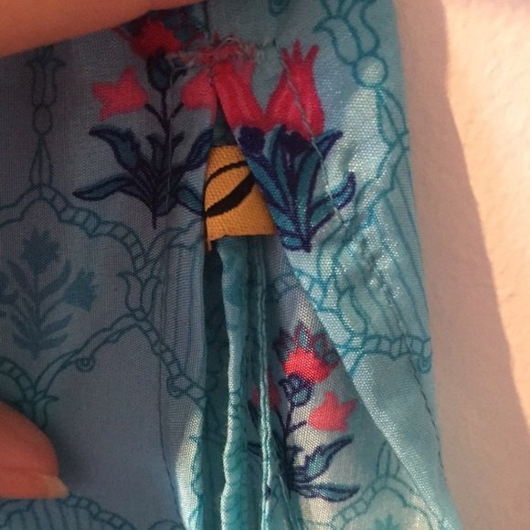 Aurelia XXL Blue Pink Kurta Beautiful Sheer Indian Attire - Picture 11 of 14